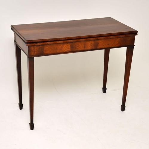 Antique Period Georgian Mahogany Card Table (1 of 8)