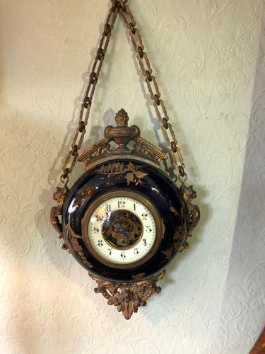 French Antique 19th Century Boulangerie / Bakers Hanging Wall Clock Limoges (1 of 7)