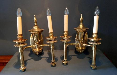 Superb Pair of Antique Double Wall Lights (1 of 11) Superb Pair of Antique Double Wall Lights (1 of 11)