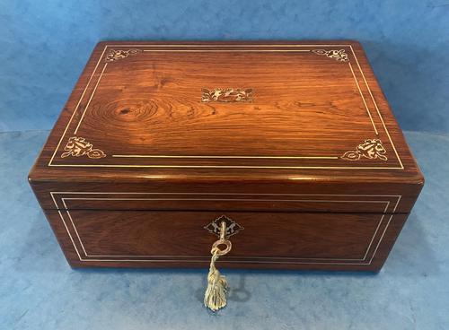 William IV Rosewood Box with Mother of Pearl Inlay (1 of 13)