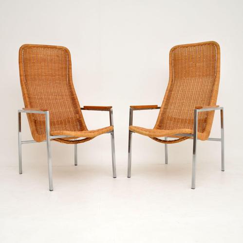 Pair of Vintage Chrome & Rattan Armchairs by Dirk Van Sliedrecht (1 of 11) Pair of Vintage Chrome & Rattan Armchairs by Dirk Van Sliedrecht (1 of 11)