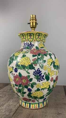 English Floral Vase Table Lamp, Rewired & Pat Tested c.1900 (1 of 9) English Floral Vase Table Lamp, Rewired & Pat Tested c.1900 (1 of 9)
