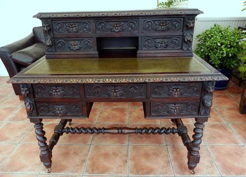 Oak Edwards & Roberts Ladies Writing Desk 1830 (1 of 12)