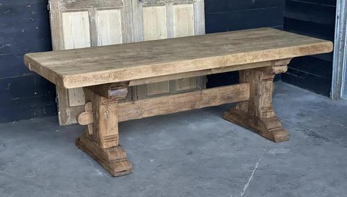 Superb Rustic Large Bleached Oak Farmhouse Table with Extensions (1 of 36)