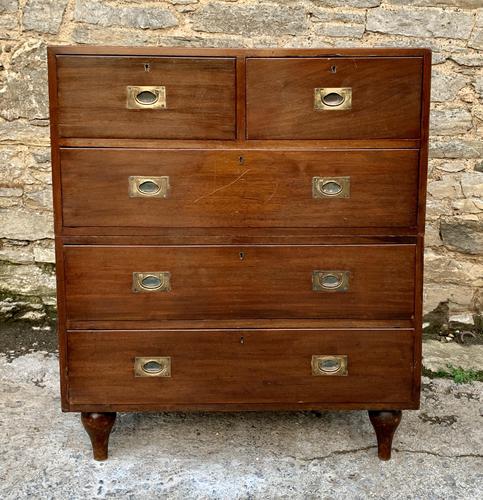 Antique Military Campaign Teak Chest of Drawers (1 of 21)