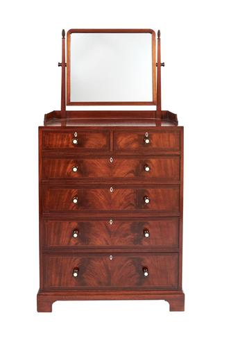 Fine Edwardian 6 Drawer Mahogany Dressing Chest (1 of 7)