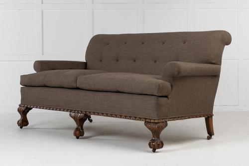 Large 1930s English Mahogany Sofa (1 of 8)