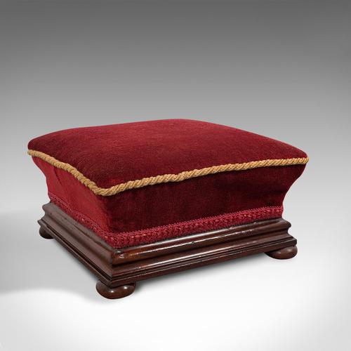 Small Antique Footstool, English, Walnut, Lounge Stool, Victorian c.1880 (1 of 10)