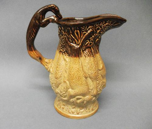 Staffordshire Salt Glazed Stoneware 'Game' Jug, c.1840 (1 of 5) Staffordshire Salt Glazed Stoneware 'Game' Jug, c.1840 (1 of 5)