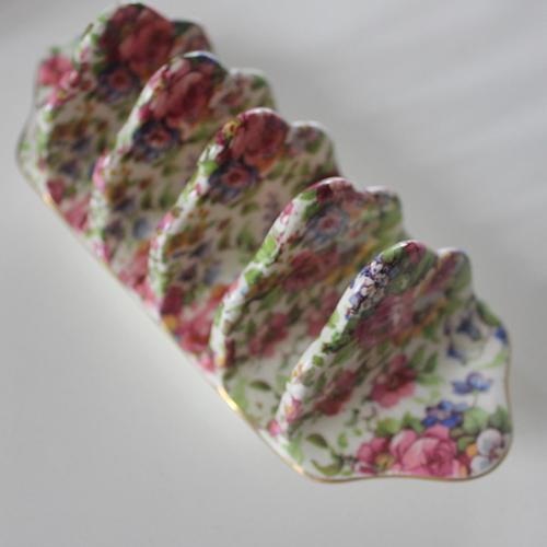 Vintage 1930's Royal Winton Chintz Toastrack - Summertime (1 of 5)