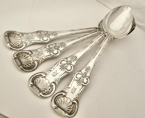 Rare Set of Four Antique Silver King’s Pattern Serving Spoons Andrew Allison GLASGOW 1831 (1 of 9)