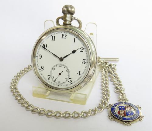 Antique Swiss Silver Pocket Watch & Chain (1 of 7)