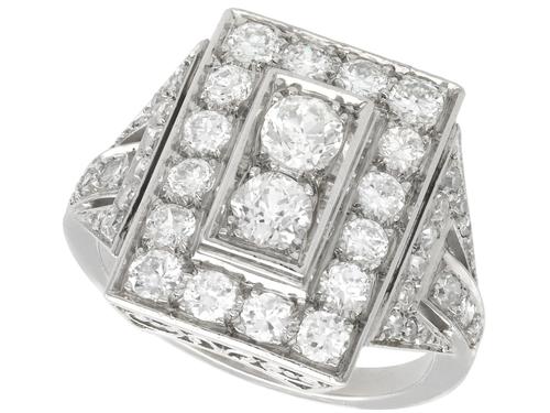 2.49ct Diamond & Platinum Dress Ring - Art Deco c.1930 (1 of 9) 2.49ct Diamond & Platinum Dress Ring - Art Deco c.1930 (1 of 9)