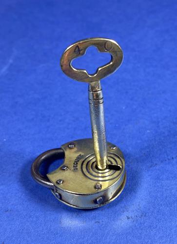 Victorian Brass Working Padlock & Original Key c.1880 (1 of 6)