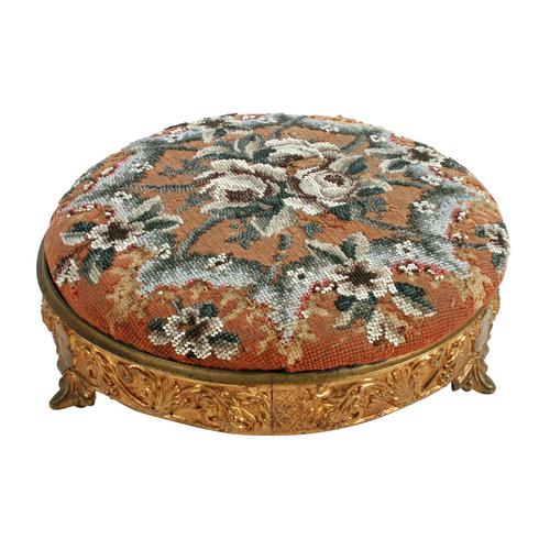 Beadwork Gilt Brass Foot Stool (1 of 7) Beadwork Gilt Brass Foot Stool (1 of 7)
