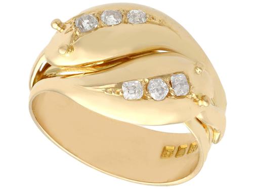 0.54ct Diamond & 18ct Yellow Gold Snake Dress Ring - George V 1931 (1 of 9) 0.54ct Diamond & 18ct Yellow Gold Snake Dress Ring - George V 1931 (1 of 9)