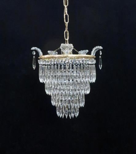 Italian Art Deco Four Tier Crystal Glass Chandelier (1 of 7)