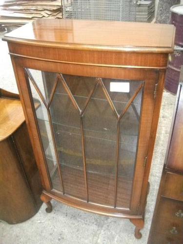 Mahogany Display Cabinet on Queen Anne Legs (1 of 3)