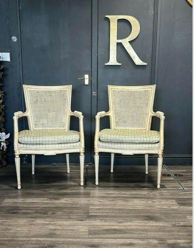 French Chairs, Pair of Louis XVI Cane Back Chairs (1 of 6)