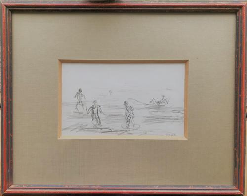 Original Pencil Drawing 'Boys Swimming Near Leith, Edinburgh' by Helmut Petzsch 1920-2008. Signed 7 Dated 1951 (1 of 2) Original Pencil Drawing 'Boys Swimming Near Leith, Edinburgh' by Helmut Petzsch 1920-2008. Signed 7 Dated 1951 (1 of 2)