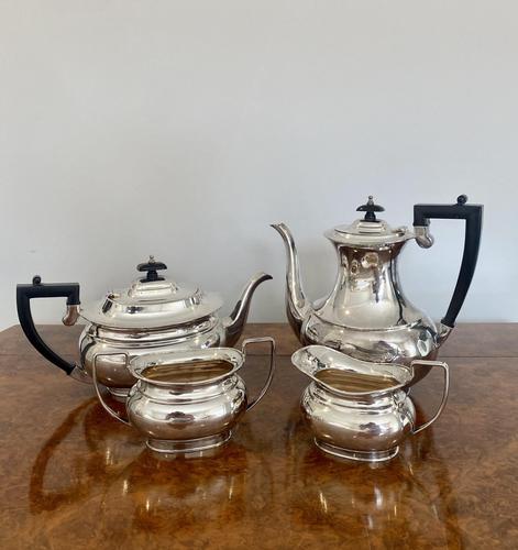 Antique Edwardian Quality Silver Plated Four Piece Tea Set (1 of 8) Antique Edwardian Quality Silver Plated Four Piece Tea Set (1 of 8)