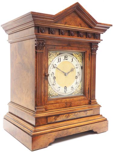 Incredible Burr Walnut Mantel Clock Westminster Chime Musical Bracket Clock Chiming on 5 Coiled Gongs (1 of 5)