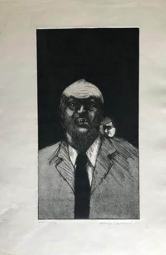 Original etching 'Untitled' by Alireza Espahbod 1951-2007 Signed and dated 77. Numbered V/Vl (1 of 2) Original etching 'Untitled' by Alireza Espahbod 1951-2007 Signed and dated 77. Numbered V/Vl (1 of 2)
