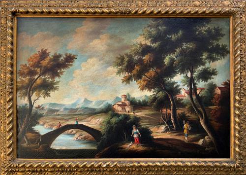 Substantial! Original Italian Landscape Oil by Follower of 17th Century Gaspard Dughet (1 of 15) Substantial! Original Italian Landscape Oil by Follower of 17th Century Gaspard Dughet (1 of 15)