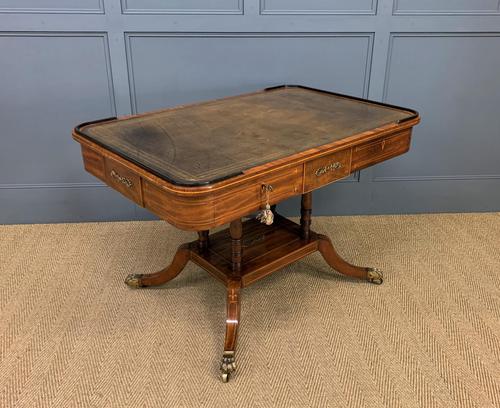 Fine Regency Inlaid Mahogany Library Table (1 of 16)