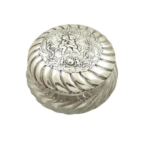 Antique Victorian Sterling Silver 'Cherub' Vanity Jar 1896 (1 of 9) Antique Victorian Sterling Silver 'Cherub' Vanity Jar 1896 (1 of 9)