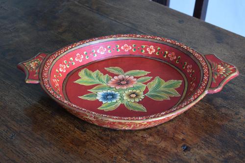 Large Scandinavian Painted Wooden Bowl (1 of 10)