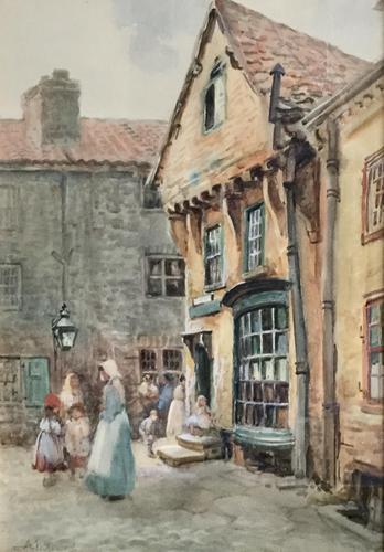 Arthur Netherwood Watercolour ‘North East England Street Scene Possibly North Shields (1 of 2) Arthur Netherwood Watercolour ‘North East England Street Scene Possibly North Shields (1 of 2)