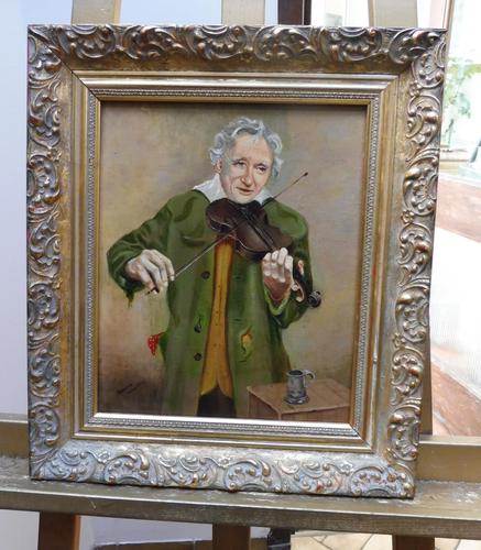 Oil on Canvas The Violinist Artist David Vivien 1970s (1 of 10) Oil on Canvas The Violinist Artist David Vivien 1970s (1 of 10)