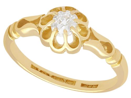 0.33ct Diamond & 18ct Yellow Gold Solitaire Ring - Antique 1912 (1 of 9) 0.33ct Diamond & 18ct Yellow Gold Solitaire Ring - Antique 1912 (1 of 9)