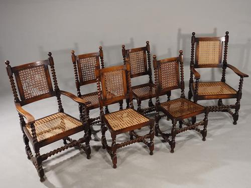 Attractive Set of 6 Early 20th Century Jacobean Style Chairs in Oak (1 of 6) Attractive Set of 6 Early 20th Century Jacobean Style Chairs in Oak (1 of 6)