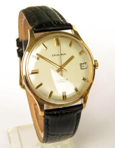 Gents 9ct gold Excalibur wrist watch, 1974 (1 of 5)