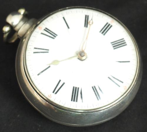 Antique Silver Pair Case Pocket Watch Fusee Verge Escapement Key Wind Enamel P Edmonds Liverpool (1 of 10)