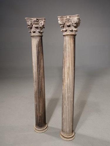 Good and Well Formed Pair of Late 18th Century Carved Italian Marble Columns (1 of 6) Good and Well Formed Pair of Late 18th Century Carved Italian Marble Columns (1 of 6)