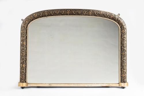 19th Century English Victorian Silvered Gilt Overmantle Mirror (1 of 6)