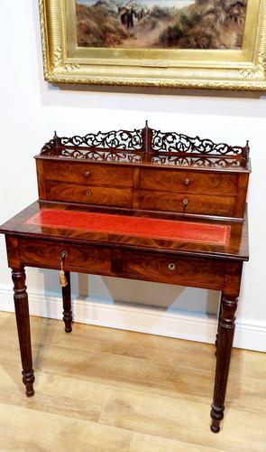 19th Century French Flame Mahogany Desk (1 of 6) 19th Century French Flame Mahogany Desk (1 of 6)