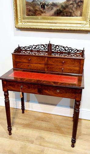 19th Century French Flame Mahogany Desk (1 of 6)