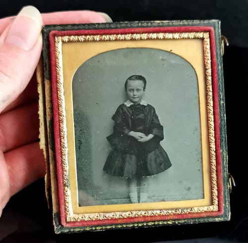 Victorian Cased Ambrotype Photograph, Boy in a Dress (1 of 7) Victorian Cased Ambrotype Photograph, Boy in a Dress (1 of 7)