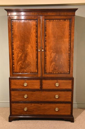 George III Mahogany Linen Press Lion Mask Handles (1 of 10) George III Mahogany Linen Press Lion Mask Handles (1 of 10)