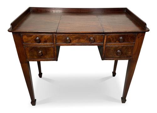 Galleried Five Drawer Mahogany Kneehole Clerks Desk (1 of 5) Galleried Five Drawer Mahogany Kneehole Clerks Desk (1 of 5)