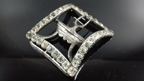 Antique Georgian Silver Dot Paste Large Shoe Buckle (1 of 12)