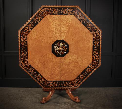 Rare Birds Eye Maple Octagonal Marquetry Inlaid Centre Dining Table (1 of 8) Rare Birds Eye Maple Octagonal Marquetry Inlaid Centre Dining Table (1 of 8)