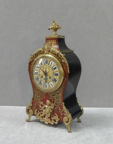 French Louis XV Style Boulle Mantel Clock by Samuel Marti (1 of 8)