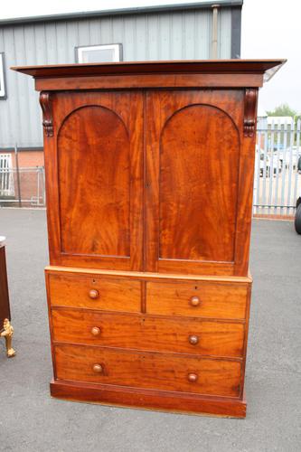 1900's Mahogany Linen Press with 4 Original Slides (1 of 5) 1900's Mahogany Linen Press with 4 Original Slides (1 of 5)