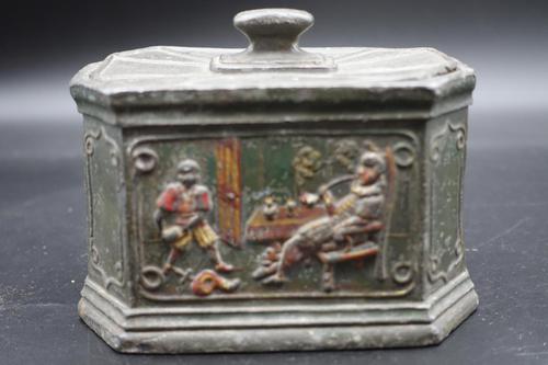 Attractive Victorian Period Octagonal Lead Tobacco Box (1 of 4)