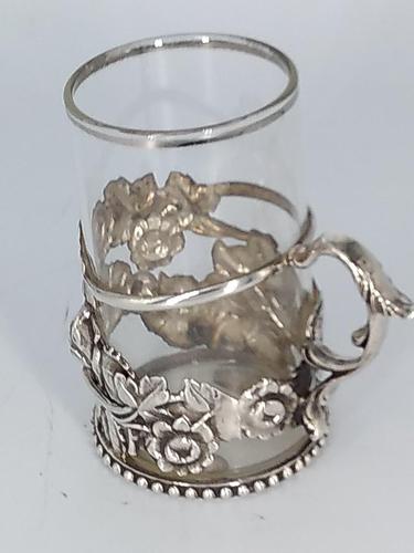 Silver & Glass Tea / Coffee Holder (1 of 4)